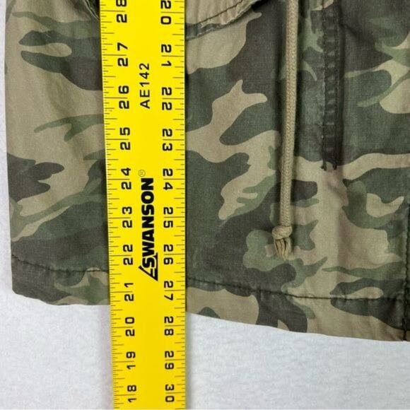 Old Navy Jacket Camo Women Medium Green Military Cargo Utility Drawstring Pocket - Picture 9 of 10